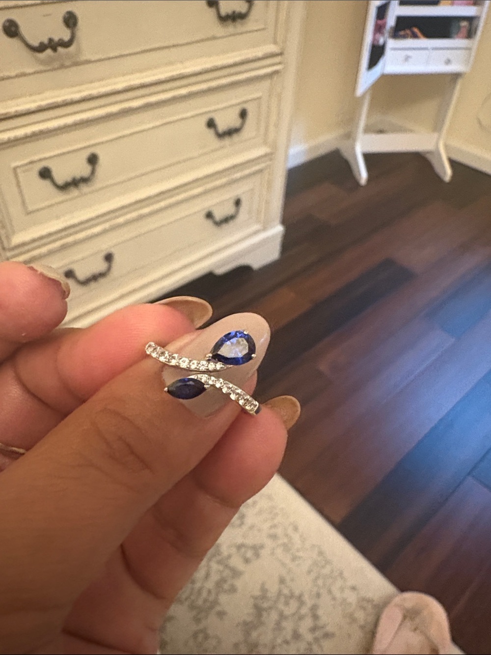 Kay Jewelers Silver Earrings with Blue Teardrop Stones
